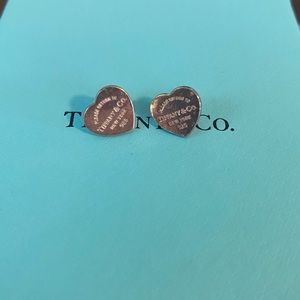Sterling silver Tiffany heart earrings